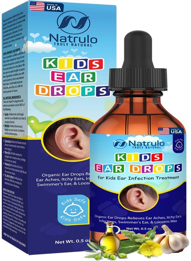 Natrulo Natural Ear Drops for Kids Ear Infection Treatment – Organic Children Ear Oil Drops Relieves Ear Aches, Itchy Ears, Infections, Swimmer's Ear, & Loosens Wax – Kids Safe, Made in USA - Image 1
